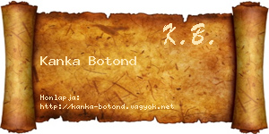 Kanka Botond névjegykártya